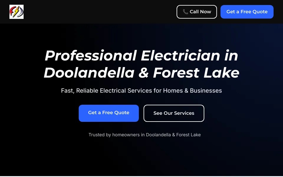 A4D Electrical website homepage